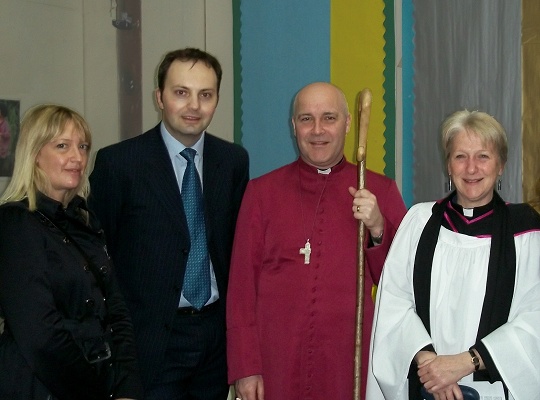Jenny Cowan, Matthew Slade, Bishop Stephen and Rev. Julia Murphy